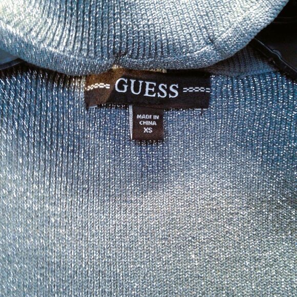 Guess- Woman sweater  top shiny light blue - Size XS - Picture 5 of 5